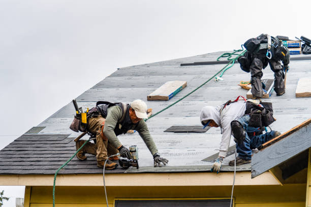 Professional Storm Damage Roof Repair technician working in Port Jefferson, NY
